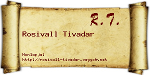 Rosivall Tivadar névjegykártya